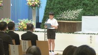 平和への作文を朗読／上原稜央さん（川島小学校6年）