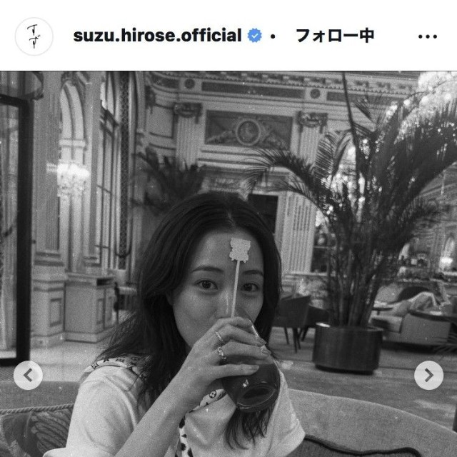 広瀬すずのインスタグラム＠suzu.hirose.officialより