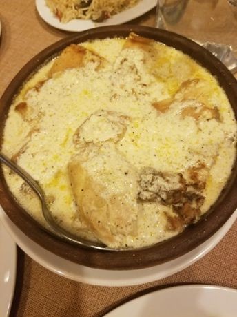 民宿で習ったシュクメルリ＝荻野恭子さん提供