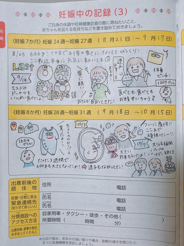 長男を妊娠していたときの記録／ぽんたさん（@ponta_pocopoco）提供