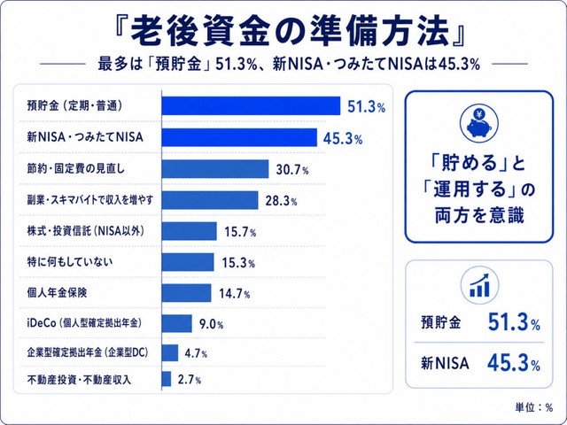 老後資金の準備として行っていること（提供画像）