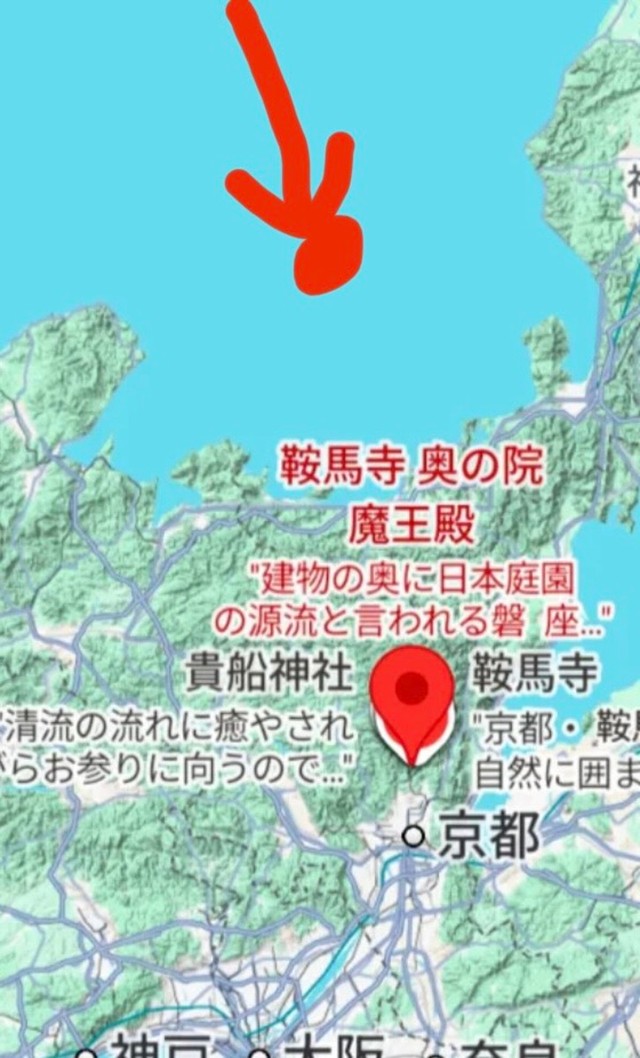 地図上では、このあたりと推測している／門田愛さん（kadotaai_nigaoe.ai.house）提供