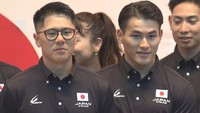 長迫吉拓選手（左）と太田海也選手（右）　自転車競技トラック種目の日本代表が開いた会見