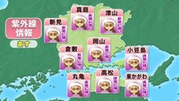 22日の紫外線情報　提供：ウェザーニューズ