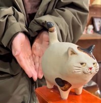 手がビシャビシャに・・・!?（布施猫さん提供、Twitterよりキャプチャ撮影）