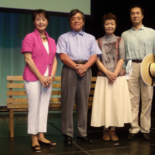 （左から）山根基世、松平定知、広瀬修子、宮本隆治＝2008年