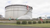 石油コンビナートで大規模防災訓練（坂出市番の州町）