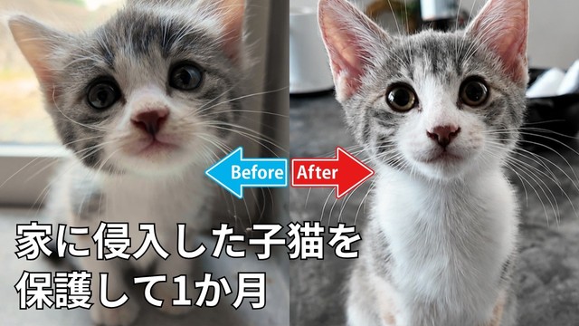 1カ月後の表情ビフォーアフター（提供：おかゆ生活さん）
