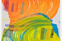 JAL賞を受賞した水上詩楽さんの作品「タイトル不明」。作品は、同社機内ドリンク提供用の紙コップのデザインに採用された＝HERALBONY Art Prize PR事務局提供