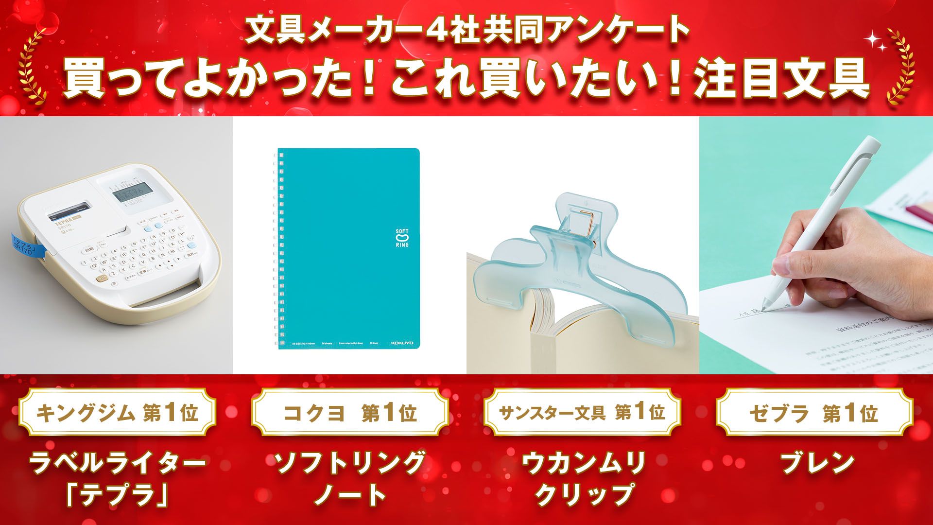 文具メーカー4社が共同調査！ 他社のプロが推す「おすすめ文具」＆受験