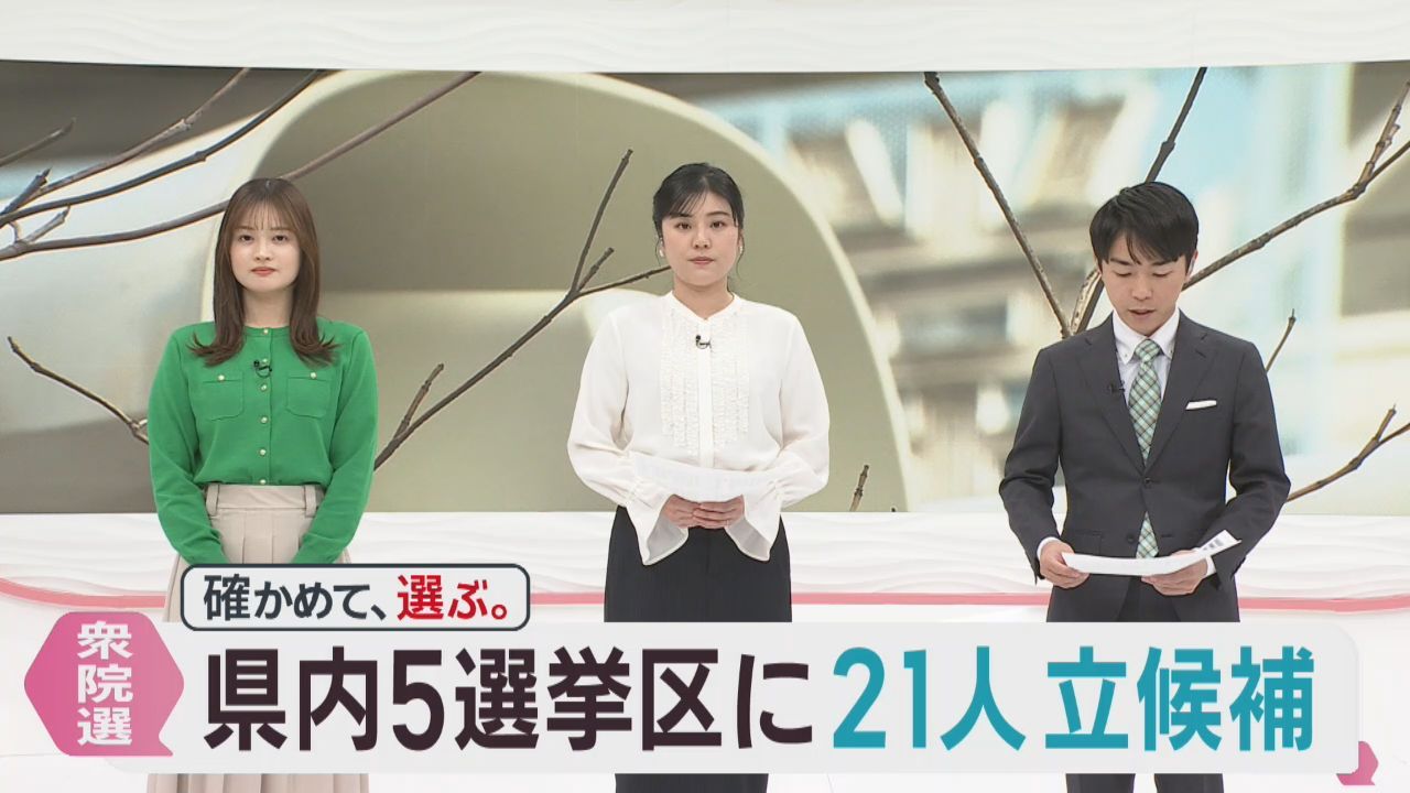 衆議院選挙公示　宮城県５つの小選挙区に２１人が立候補