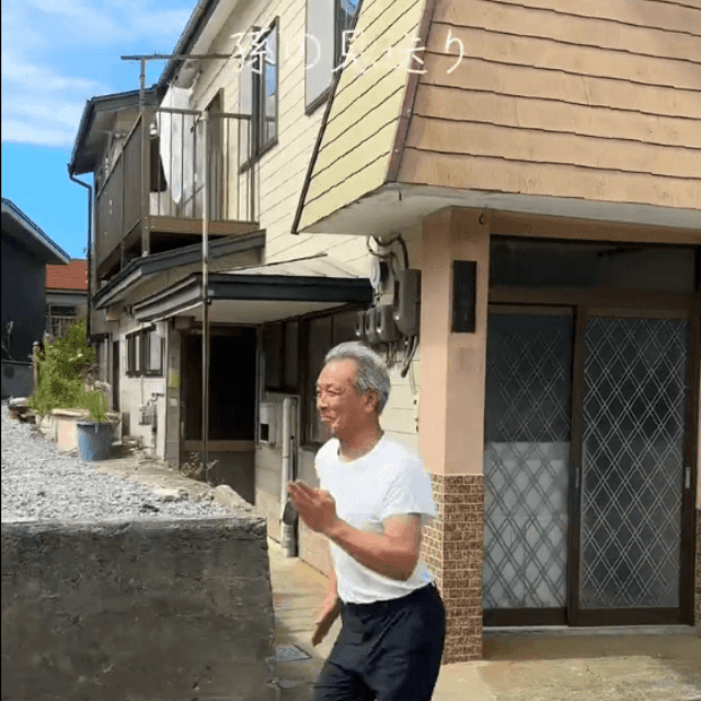 美しすぎるフォームでお見送りダッシュ！画像提供：MAKIさん