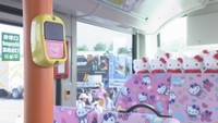 「ハローキティバス」もお披露目　大型のトラックやタクシーなどを展示　岡山市で乗りもの大集合イベント