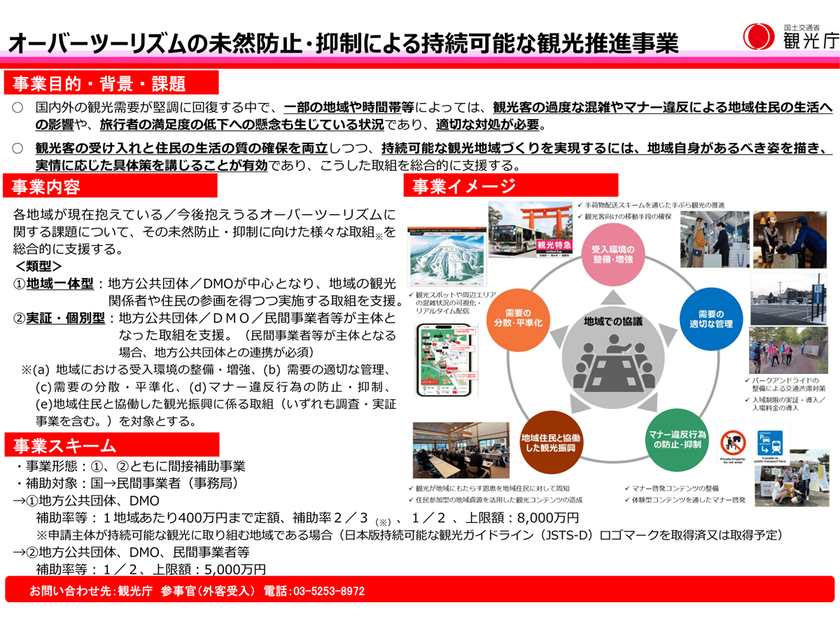 オーバーツーリズムの未然防止・抑制による持続可能な観光推進事業