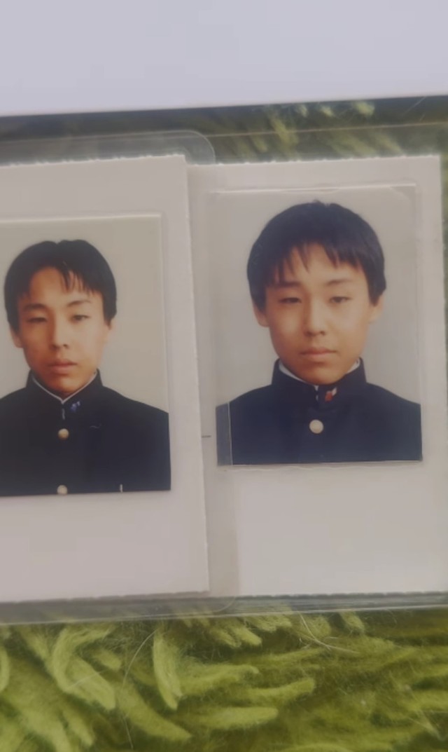 まだあどけなさの残る14歳頃の証明写真／井上 健さん（@inouecoffee）提供