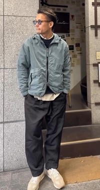 【現在】ちょいユルコーデ。シンプルながらも重ね着でオシャレに／Naokiさん（@alc1231）提供