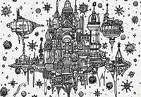 浮遊都市（提供：自閉症画家らびさん）