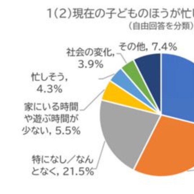 現在の子どものほうが忙しく感じる理由（提供画像）
