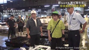 郡仙台市長が仙台市中央卸売市場を視察　お盆を前に海産物の入荷状況など確認