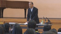 講演を行った長尾昭雄さん(95)