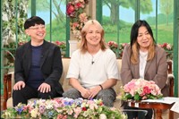 「徹子の部屋」   (右から)ジャガー横田、木下大維志くん、木下博勝さん＝テレビ朝日提供