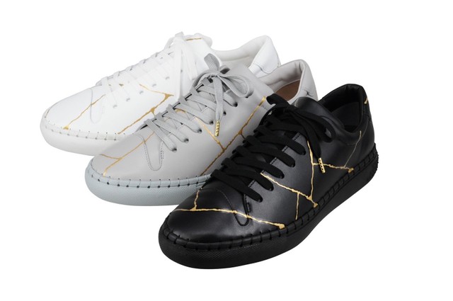スニーカー「金継ぎ」はブラック、ホワイト、グレーの3色展開（提供画像）