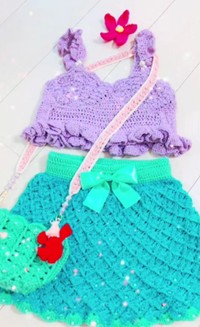 手編みしたアリエルの衣装／taatan_amuamuさん（@taatan_amuamu）提供