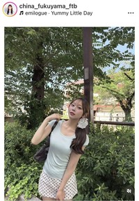 福山千奈アナウンサーのインスタグラム＠china_fukuyama_ftbより