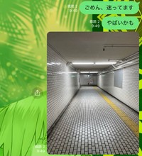 待ち合わせしていたご友人に送ったLINEの画面（提供：田仲アナコンダさん）