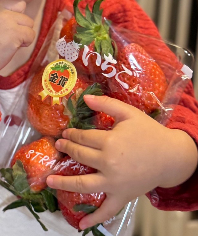 今まで生きてきた中で一番おいしかったというイチゴ／浦野一美さん（@urano_cindy1023）提供