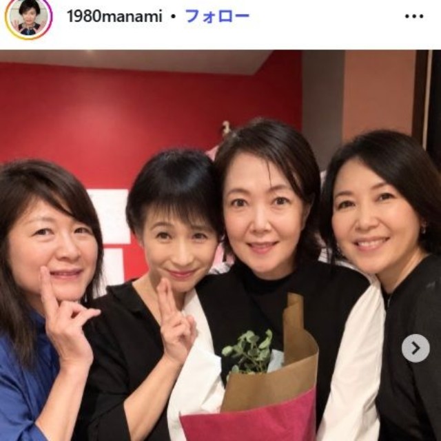 千葉まなみのインスタグラム@1980manamiより　(左から)川島恵、千葉、鹿取洋子、大滝裕子