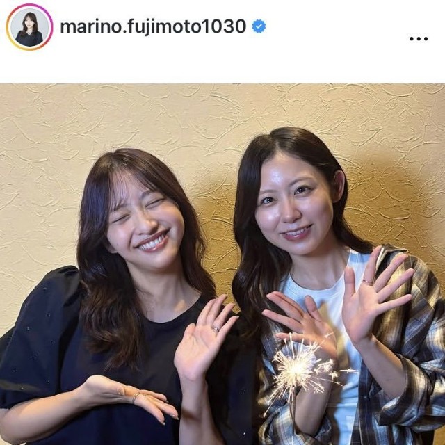 藤本万梨乃アナウンサーのインスタグラム＠marino.fujimoto1030より