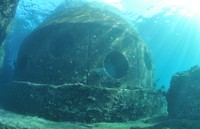 海中から見た海底館の様子