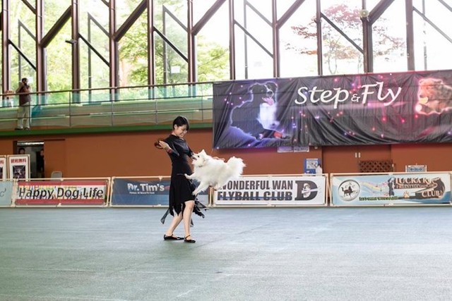 音楽に合わせて飼い主さんと一緒にダンス♫（提供：ぽぽさん）