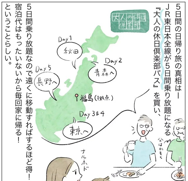 JR東日本全線が5日間乗り放題になる切符をフル活用（いとりさん提供）