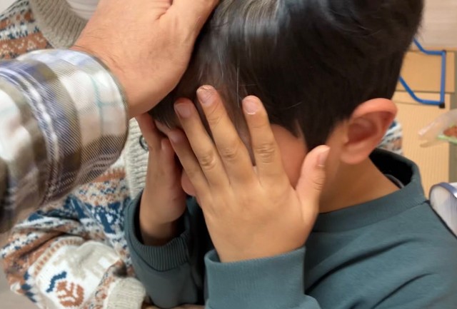 半年間本当によく頑張ったね！できた感動で涙する息子さん（提供：きらのどんさん）