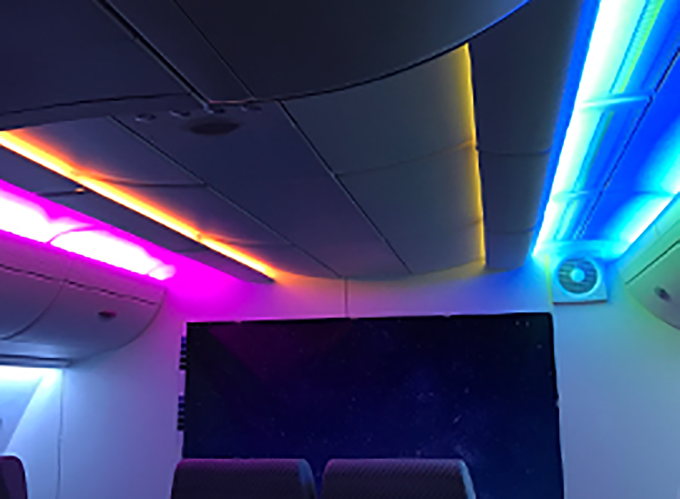 A380（通称『FLYING HONU』）の機内の様子。