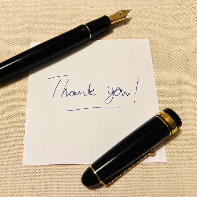 運命の出会いをした「カスタム742」左利きでも滑らかに書ける／Ollie Barderさん（@Cacophanus）提供