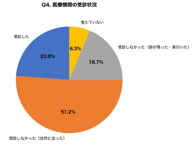 クラゲに刺された後、医療機関を受診しましたか？（提供画像）