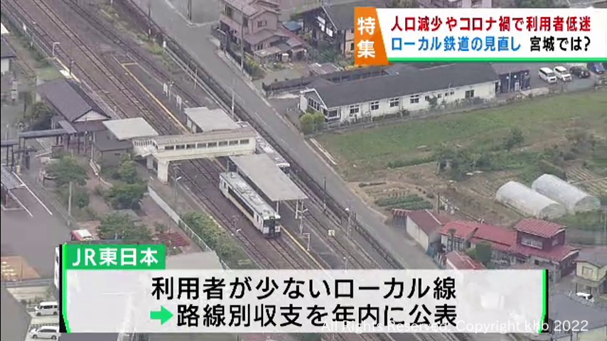 ローカル鉄道の見直し　宮城県でも議論　人口減少やコロナ禍で利用者が低迷