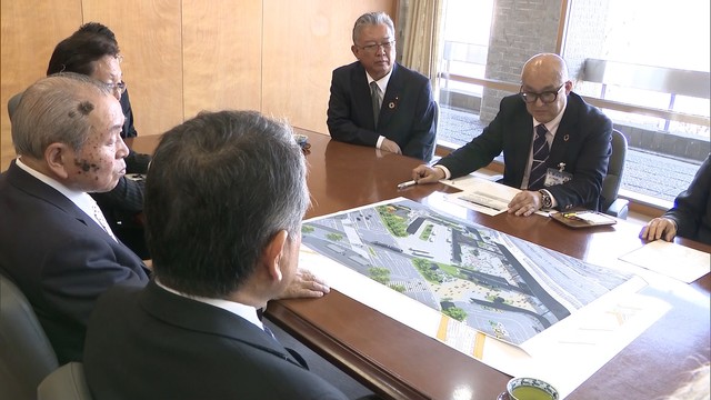 JR岡山駅東口広場への路面電車の乗り入れ計画　地元の4つの町内会の会長らが大森市長へ交通の安全確保を申し入れ　岡山市