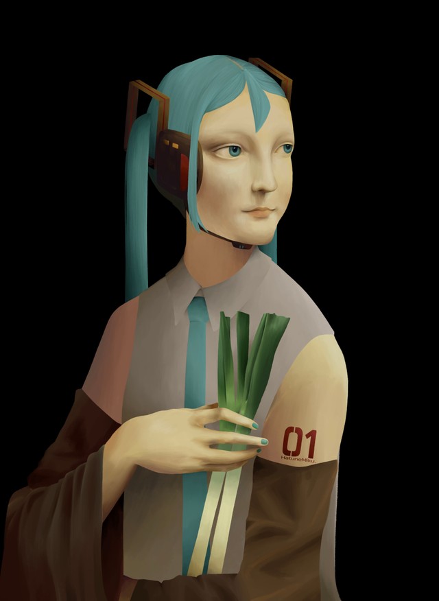 ほのまんぼ作「白葱を抱く貴婦人」（ほのまんぼさん提供）