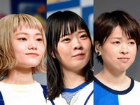 SHISHAMOの（左から）松岡彩、宮崎朝子、吉川美冴貴
