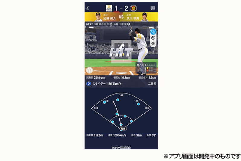 NPB公認の一球速報アプリ「NPB+」（提供写真）