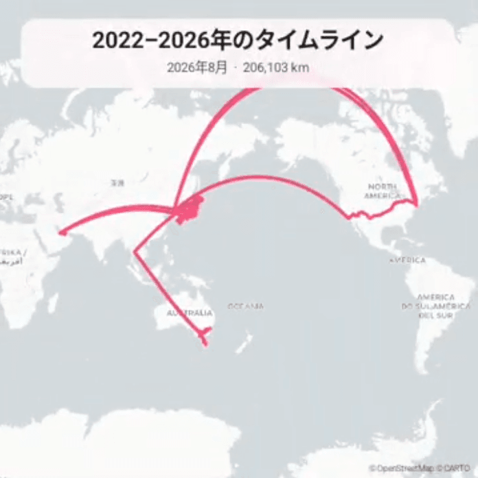 2022年から2026年の軌跡／おれんぢさん（@0r4n9e__）提供