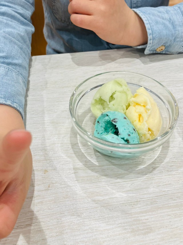 さわやかな色合いのアイスクリームの盛り合わせ（画像提供：ゆざめさん）