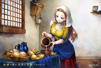 フェルメール「牛乳を注ぐ女」のアレンジ名画