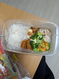 2日目のお弁当。量が増え、凍ったままではなくなった／Yuji Nodaさん（@yuuuuuzi）提供