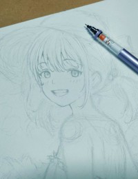 「ビコちゃん」制作風景。アナログで丁寧に描かれています。 ※チャッピーさん提供