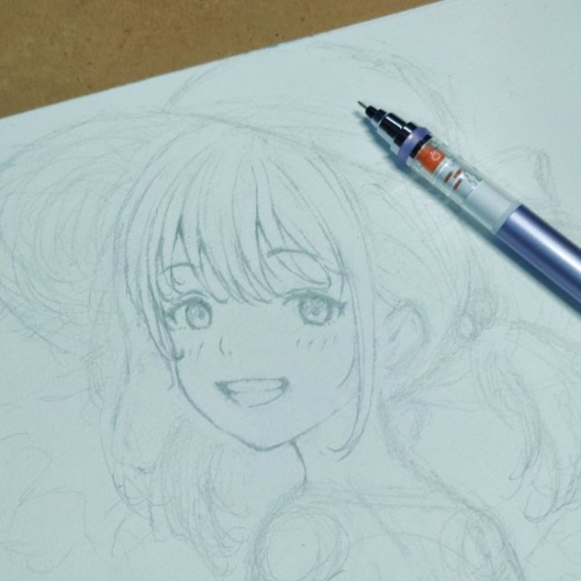 「ビコちゃん」制作風景。アナログで丁寧に描かれています。 ※チャッピーさん提供